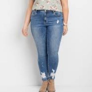 KanCan Medium Wash Destroyed High-Rise Ankle Skinny Jeans